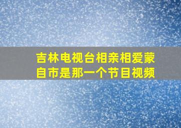 吉林电视台相亲相爱蒙自市是那一个节目视频