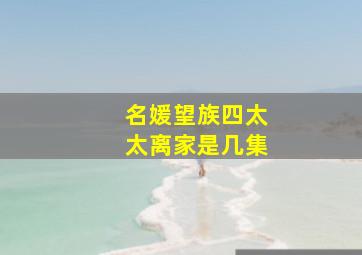 名媛望族四太太离家是几集