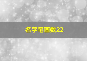 名字笔画数22