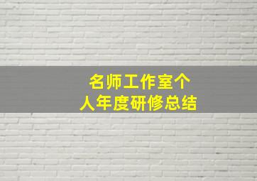 名师工作室个人年度研修总结