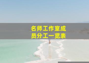 名师工作室成员分工一览表