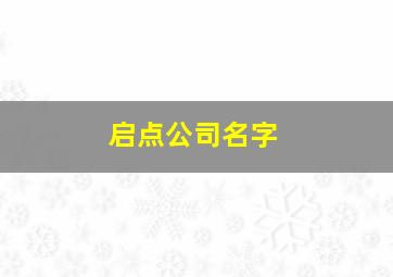 启点公司名字