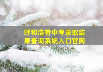 呼和浩特中考录取结果查询系统入口官网