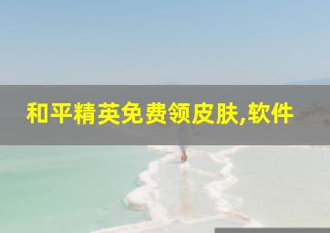 和平精英免费领皮肤,软件