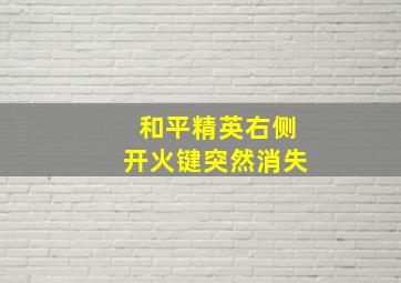 和平精英右侧开火键突然消失