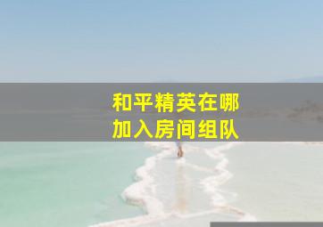 和平精英在哪加入房间组队