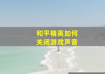 和平精英如何关闭游戏声音