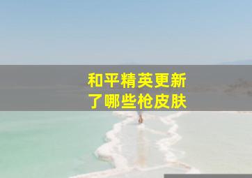 和平精英更新了哪些枪皮肤