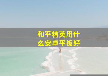 和平精英用什么安卓平板好