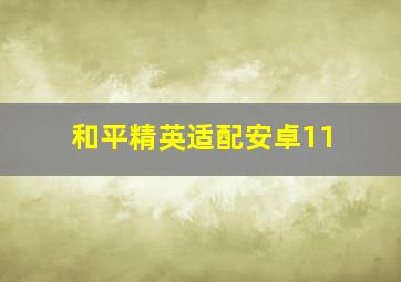 和平精英适配安卓11