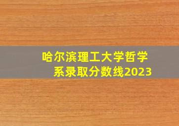 哈尔滨理工大学哲学系录取分数线2023