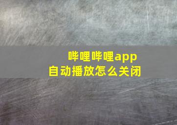 哔哩哔哩app自动播放怎么关闭