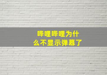 哔哩哔哩为什么不显示弹幕了