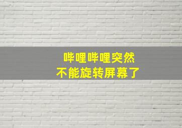 哔哩哔哩突然不能旋转屏幕了