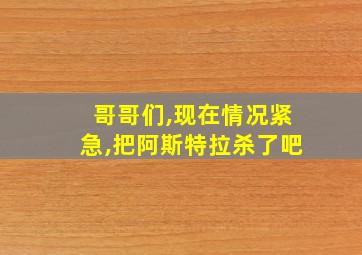 哥哥们,现在情况紧急,把阿斯特拉杀了吧