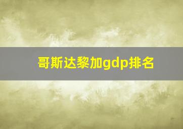 哥斯达黎加gdp排名