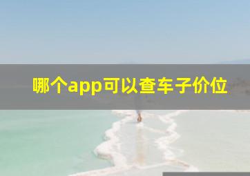 哪个app可以查车子价位