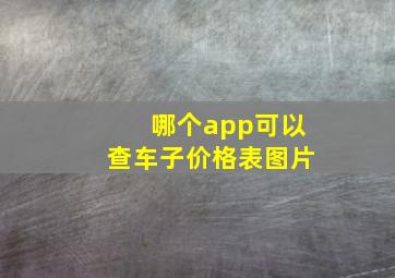 哪个app可以查车子价格表图片