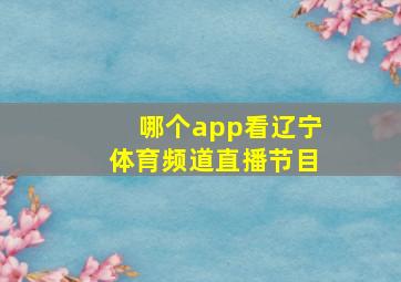 哪个app看辽宁体育频道直播节目