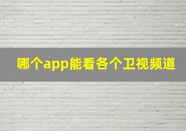 哪个app能看各个卫视频道