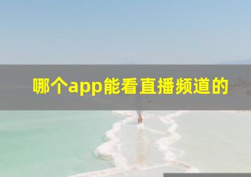 哪个app能看直播频道的