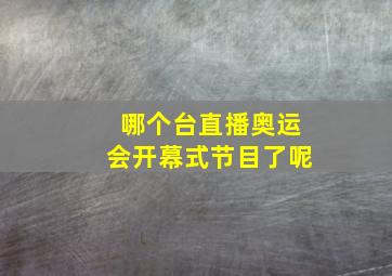 哪个台直播奥运会开幕式节目了呢