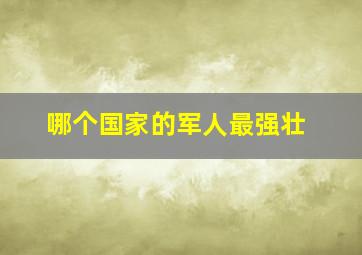 哪个国家的军人最强壮