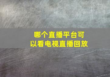 哪个直播平台可以看电视直播回放