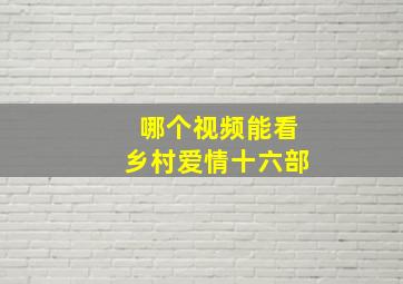 哪个视频能看乡村爱情十六部