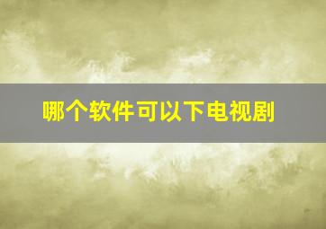 哪个软件可以下电视剧