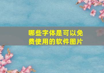 哪些字体是可以免费使用的软件图片