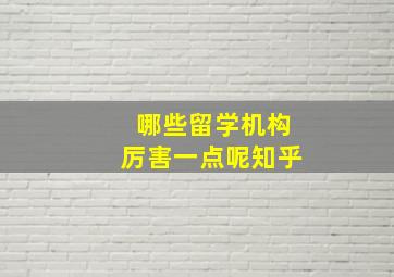 哪些留学机构厉害一点呢知乎