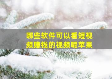 哪些软件可以看短视频赚钱的视频呢苹果