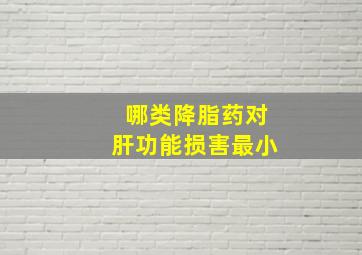 哪类降脂药对肝功能损害最小