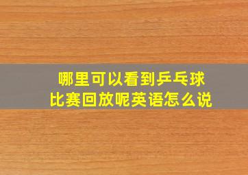 哪里可以看到乒乓球比赛回放呢英语怎么说