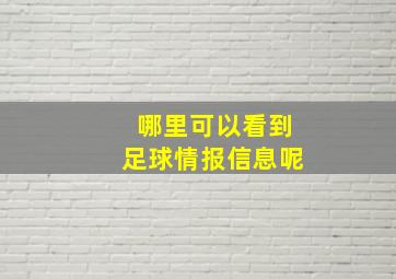 哪里可以看到足球情报信息呢