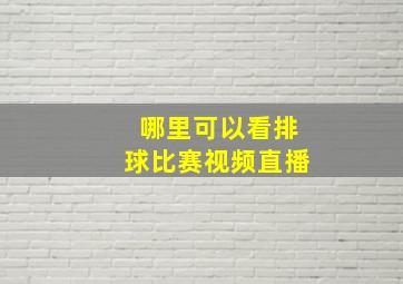 哪里可以看排球比赛视频直播