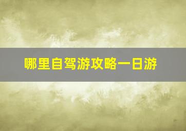 哪里自驾游攻略一日游