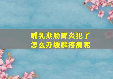 哺乳期肠胃炎犯了怎么办缓解疼痛呢