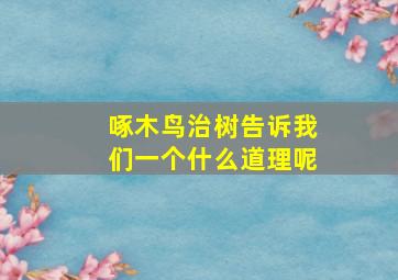 啄木鸟治树告诉我们一个什么道理呢