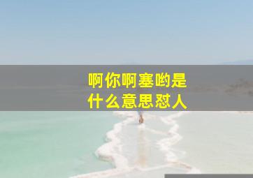 啊你啊塞哟是什么意思怼人