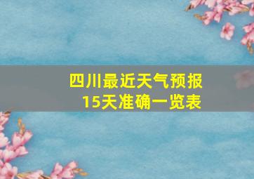 四川最近天气预报15天准确一览表