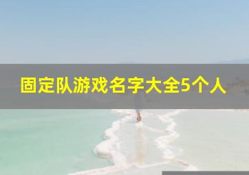 固定队游戏名字大全5个人