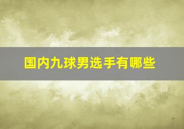 国内九球男选手有哪些