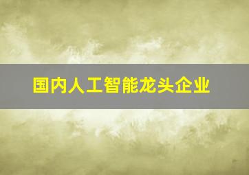 国内人工智能龙头企业