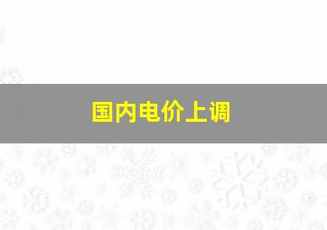 国内电价上调