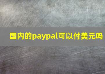 国内的paypal可以付美元吗