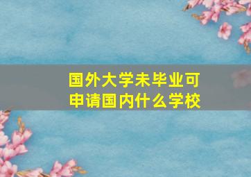 国外大学未毕业可申请国内什么学校