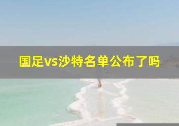 国足vs沙特名单公布了吗