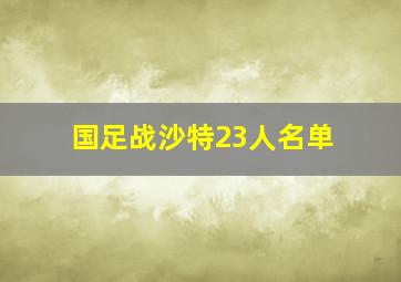 国足战沙特23人名单